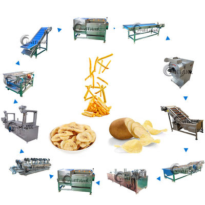 Electric Gas Frozen French Fries Production Line , Frozen French Fries Equipment