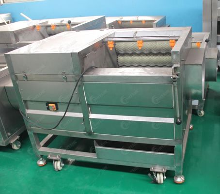 500kg/h Carrot Wool rolle Peeling Machine  Bubble Washer Vegetable And Fruit Cleaning Machine Vegetable Processing Line