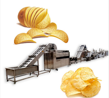 Full Automatic 500kg/H Potato Chips Production Line SUS 304