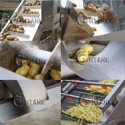Automatic French Fries Chips Potato Chips Production Line 2000kg/hr