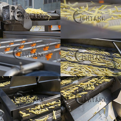 SS304 Fully Automatic Frozen French Fries Making Machine Potato Chips Production Line