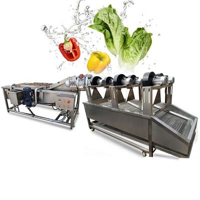 ISO9001 Fruit And Vegetable Processing Line , Air Bubble Washing Machine