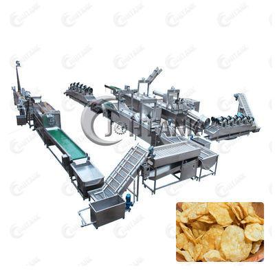 Electric Potato Chips Production Line 500kg/h For Frozen French Fries Plantain Chips
