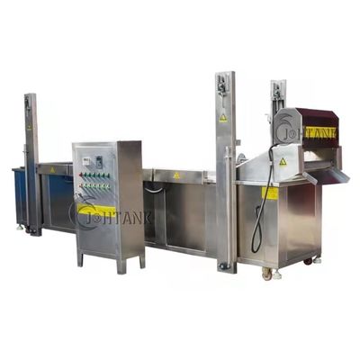 Snacks Continuous Frying Machine For Broiler Wing Chicken Cutlet Steak Fried Shrimp Balls